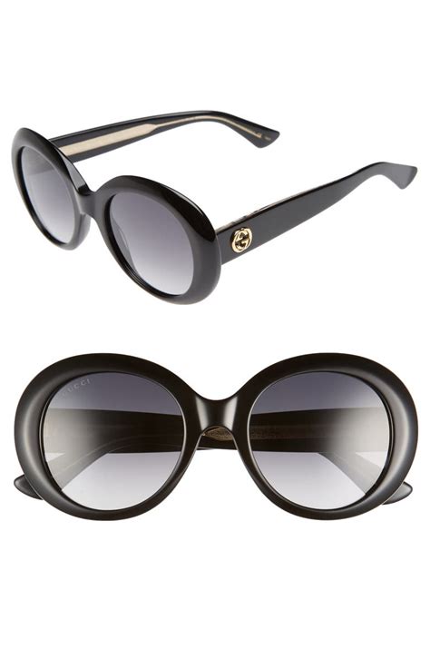 gucci tinted 51mm oval sunglasses|gucci 56mm round sunglasses.